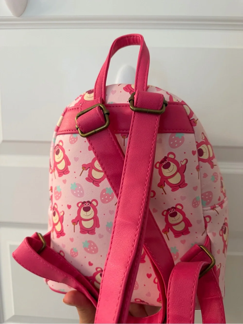 Loungefly Pink Lotso Strawberry Mini Backpack